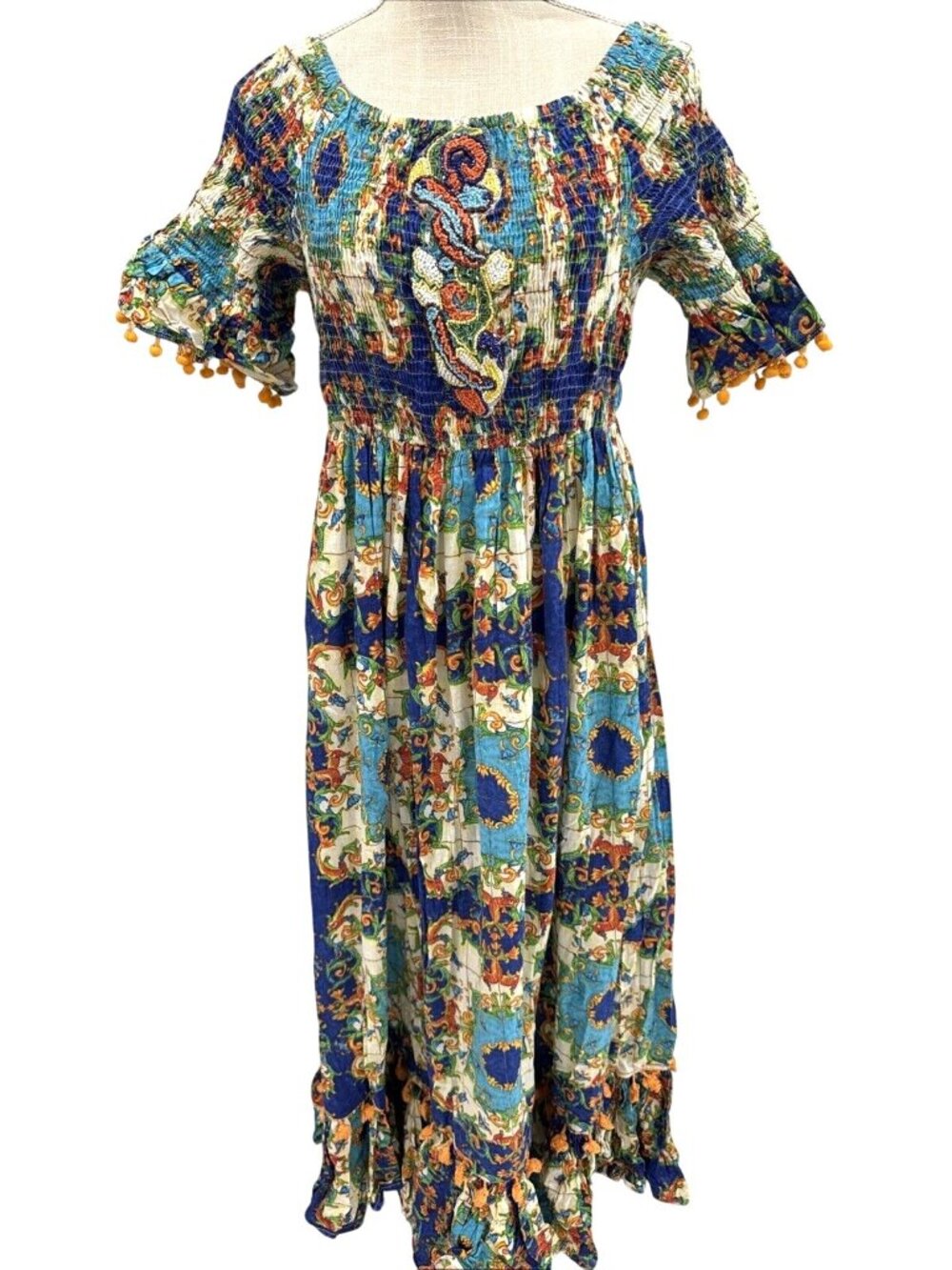 Antica Sartoria Bohemian Beaded Dress Cirque Pattern One Size